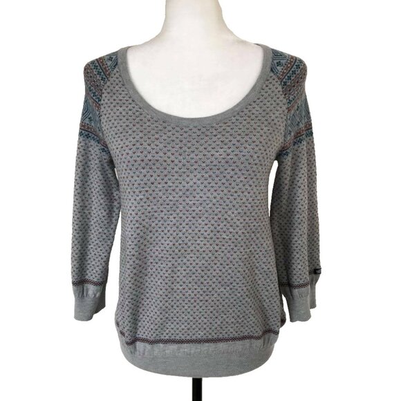 NORTH FACE Long Sleeve Nordic Sweater Womens Size Medium Wool Blend Gray - Picture 1 of 7